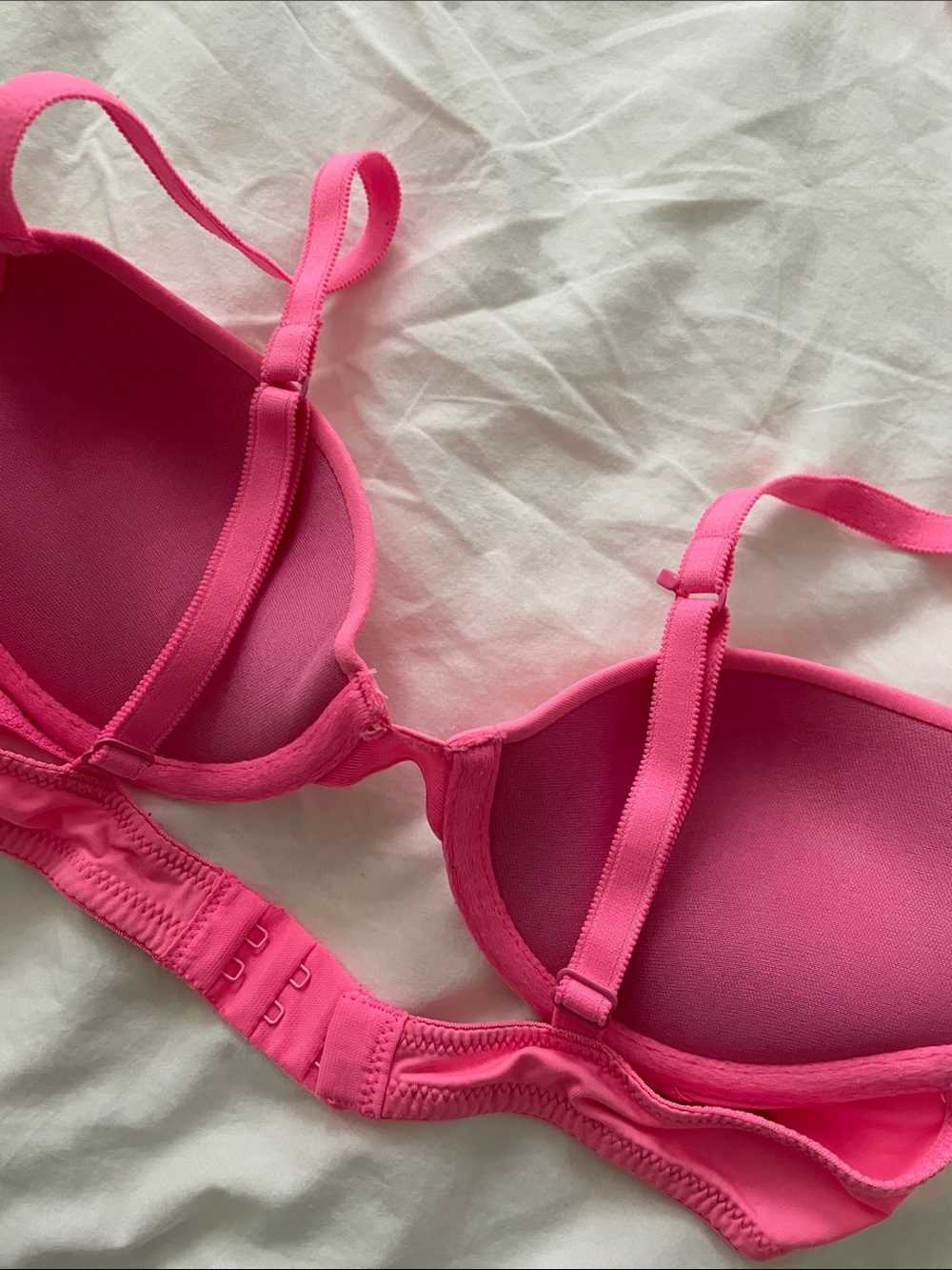 PINK Victoria's Secret Neon Pink Molded Push-Up Bra size 32A - Picture 2 of 8
